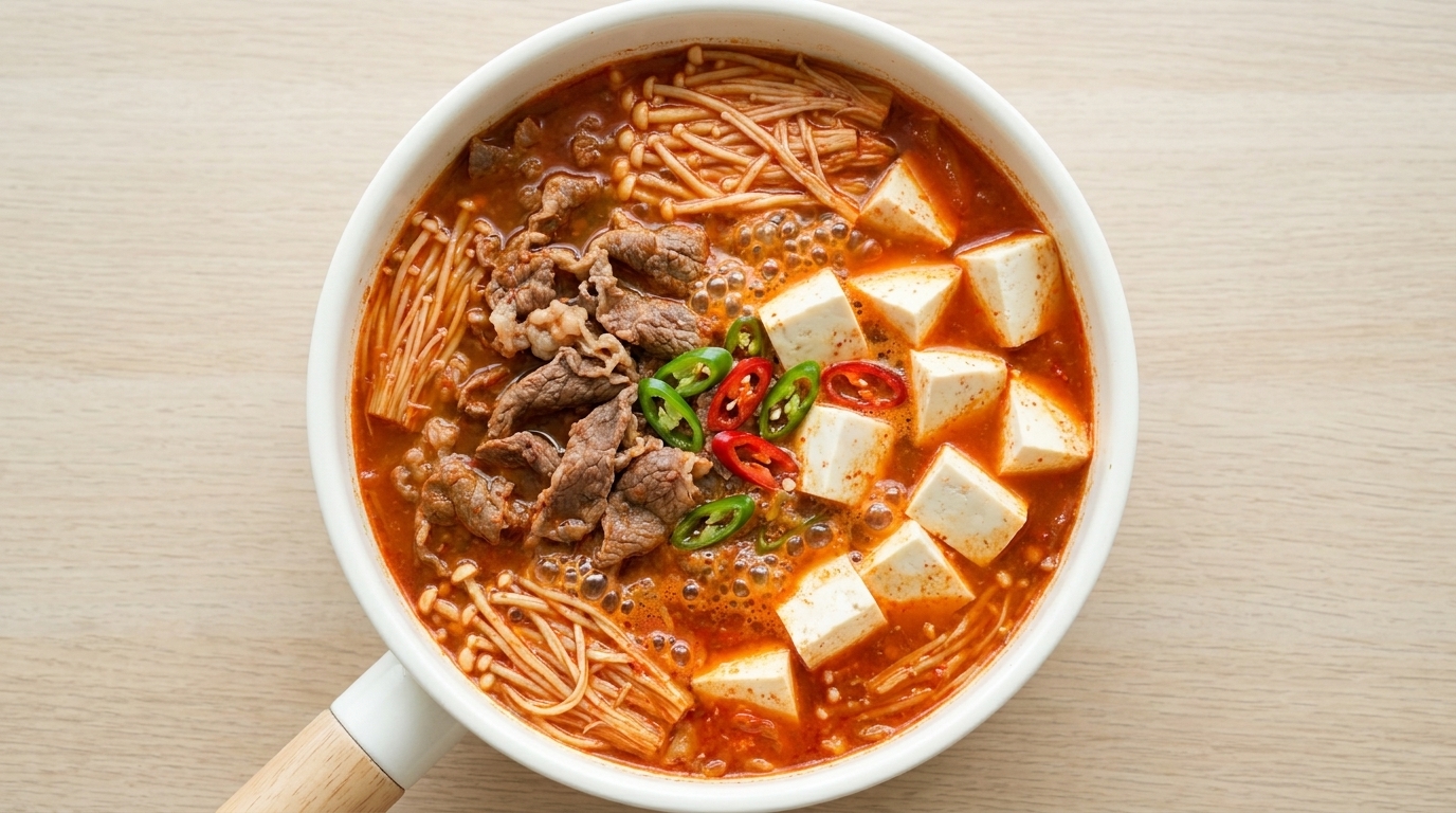 Spicy Kimchi Beef Tofu Stew