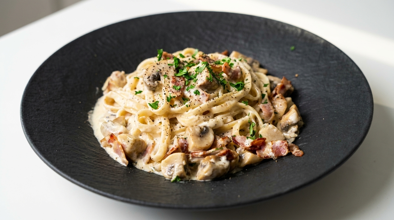 Creamy Bacon and Mushroom Pasta