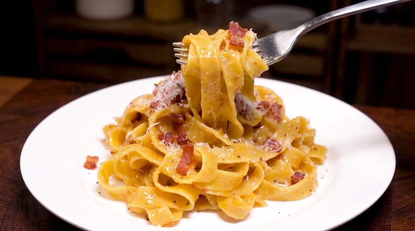 Creamy Bacon Carbonara with Silky Egg Sauce