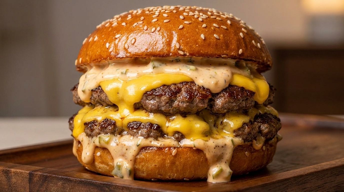 Ultimate Homemade Double Cheeseburger