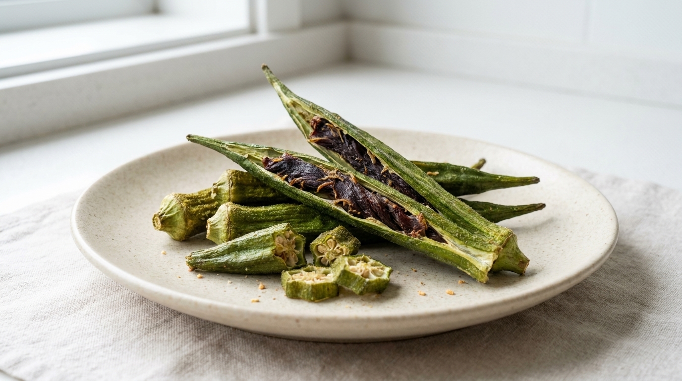 Homemade Dehydrated Duck and Okra Pet Treats