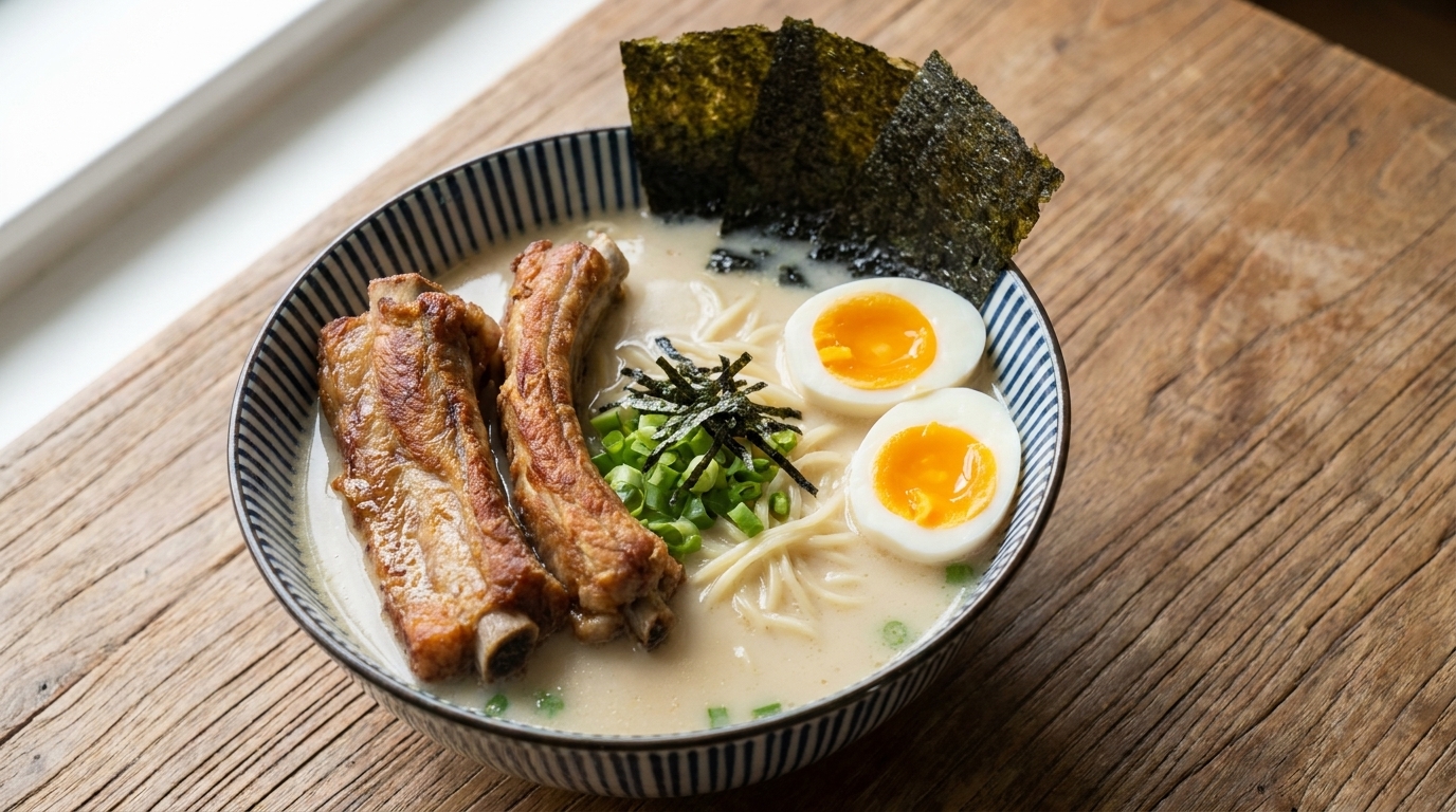 Tonkotsu-Style Ramen with Pork Ribs