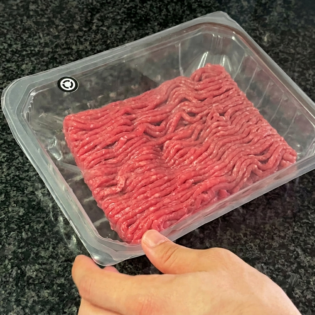 Raw wontons being added to a pot of boiling water containing meat balls.
