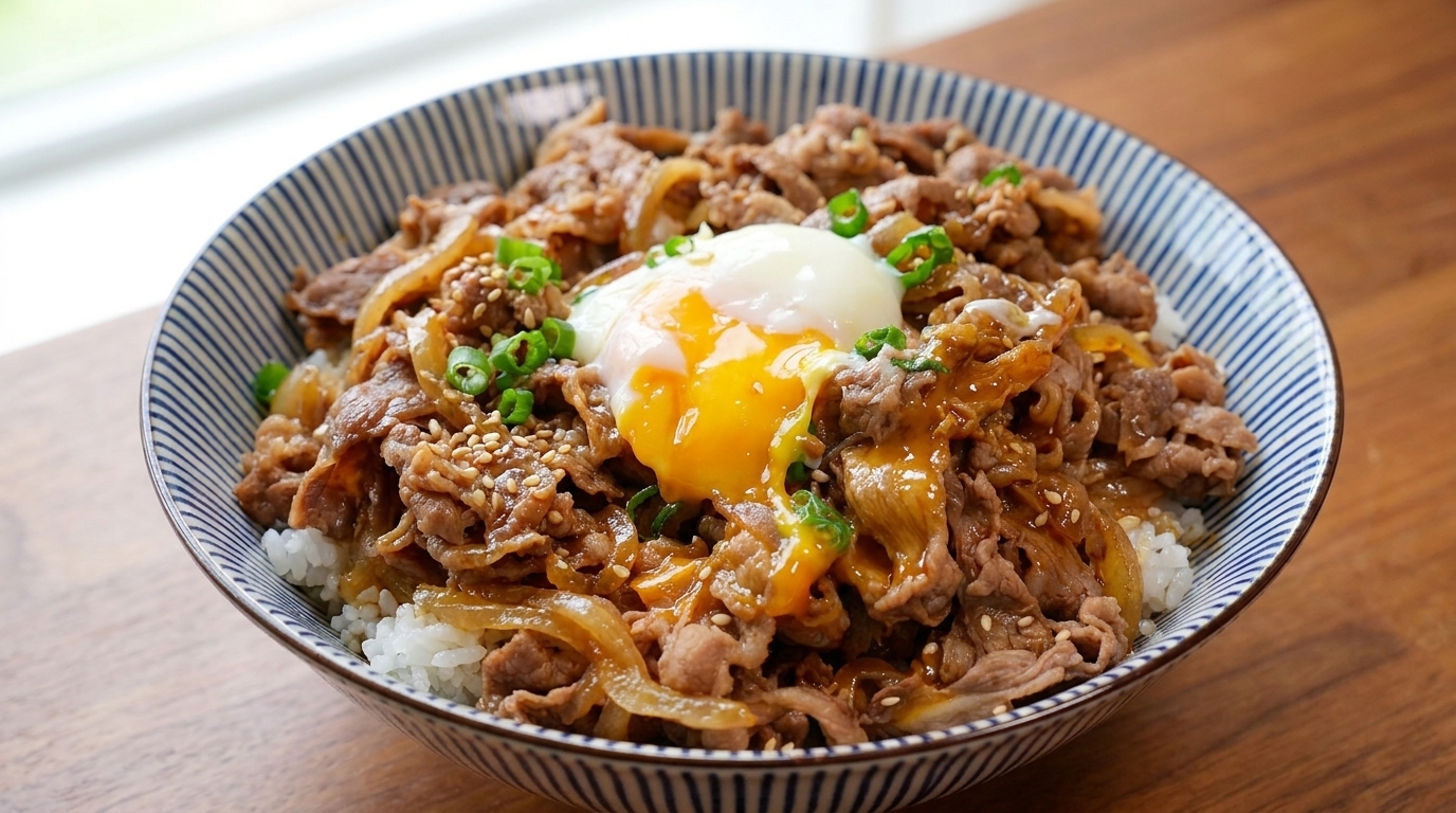 Japanese Beef Rice Bowl (Gyudon)