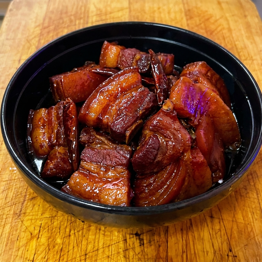 Chopped ginger and vibrant green shiso leaves piled neatly in the center of the tuna bowl.