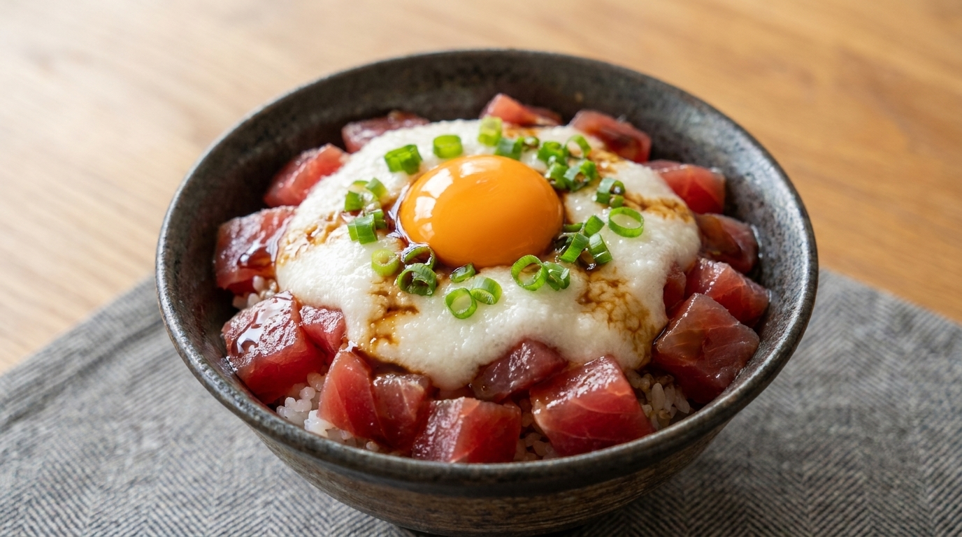 Japanese Tuna and Yam Rice Bowl (Maguro Yamakake Don)
