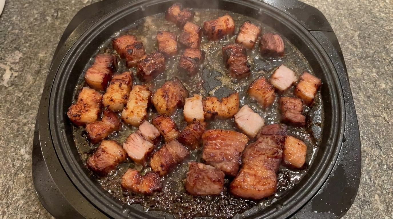 Red Wine Marinated Pork Belly Lettuce Wraps