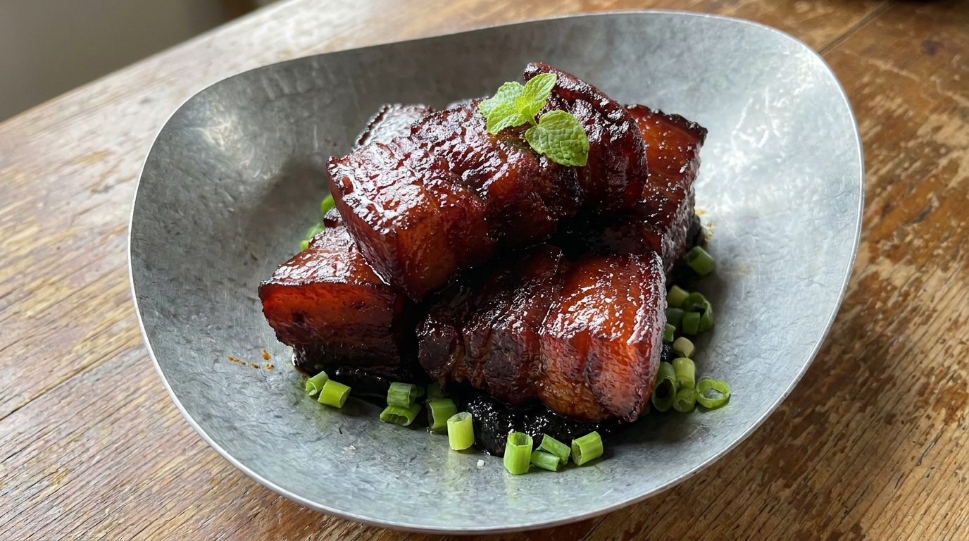 Rich Red Wine Braised Pork Belly