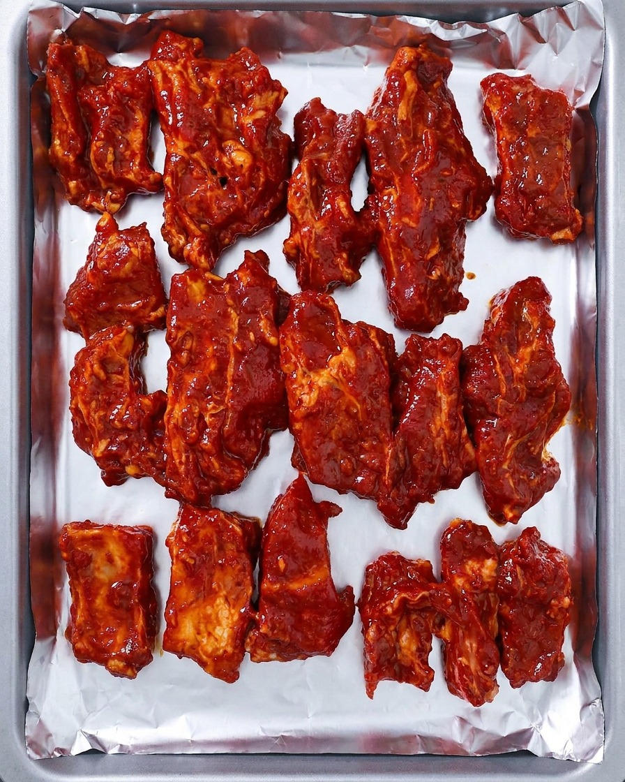 An aluminum foil sheet being placed over the baking tray, with edges being pinched to create an airtight seal.