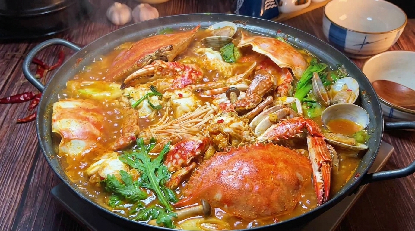Korean Spicy Kimchi Crab Soup