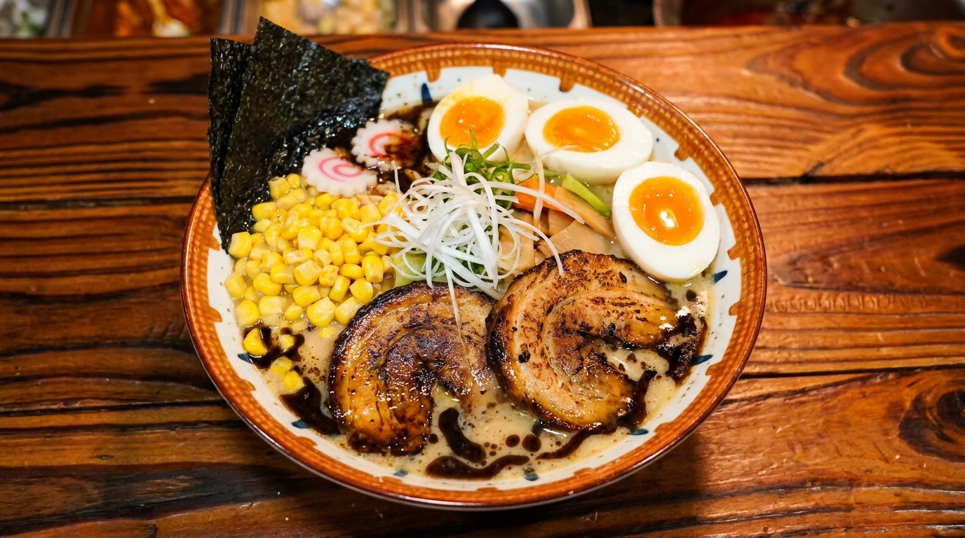 Black Garlic Oil Thick-Cut Chashu Ramen (Kuro Mayu Ramen)