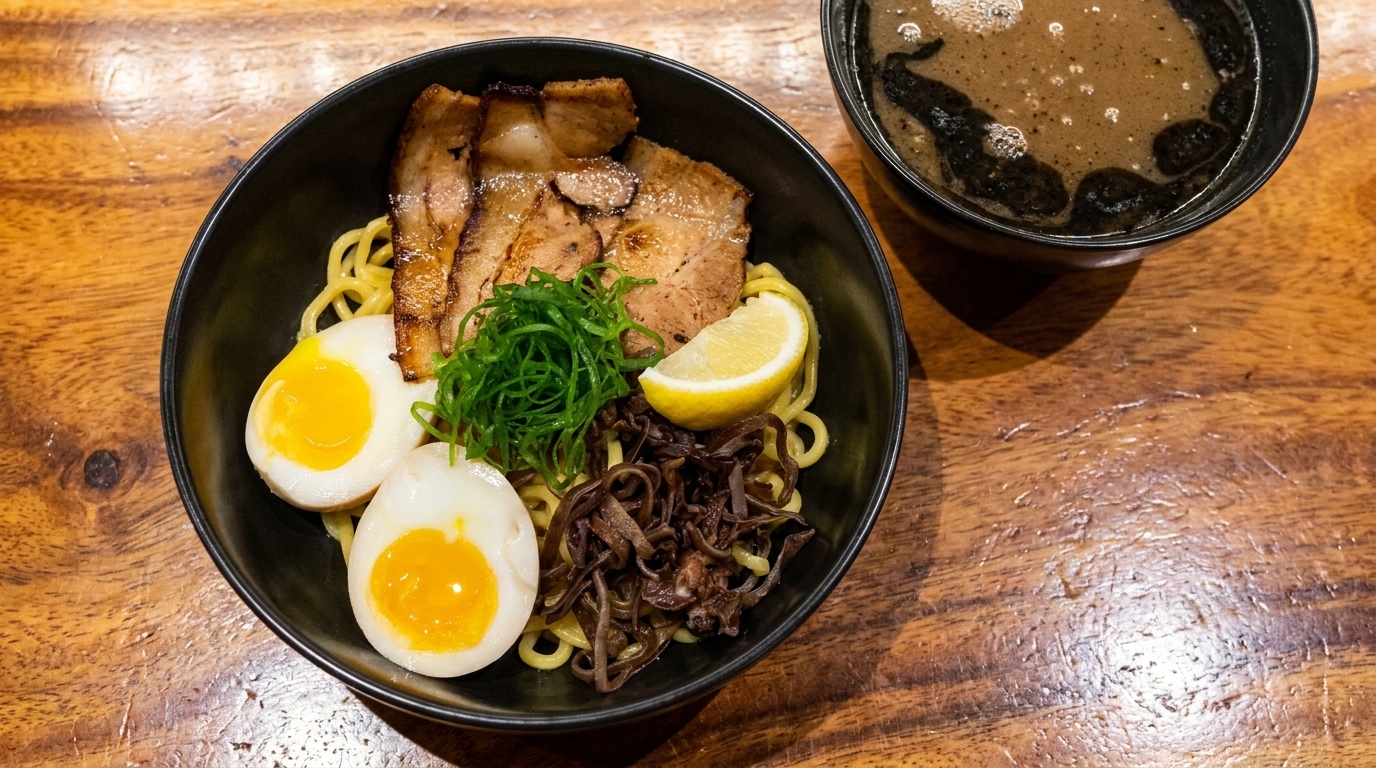 Japanese Black Garlic Mixed Noodles (Mazesoba)