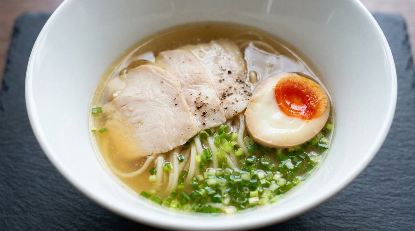 Classic Chicken Shio Ramen (Clear Salt-Based Broth)