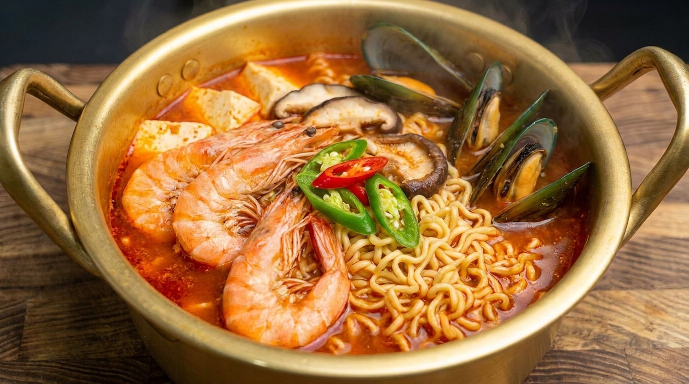 Korean Spicy Seafood Ramen (Jjamppong-style)