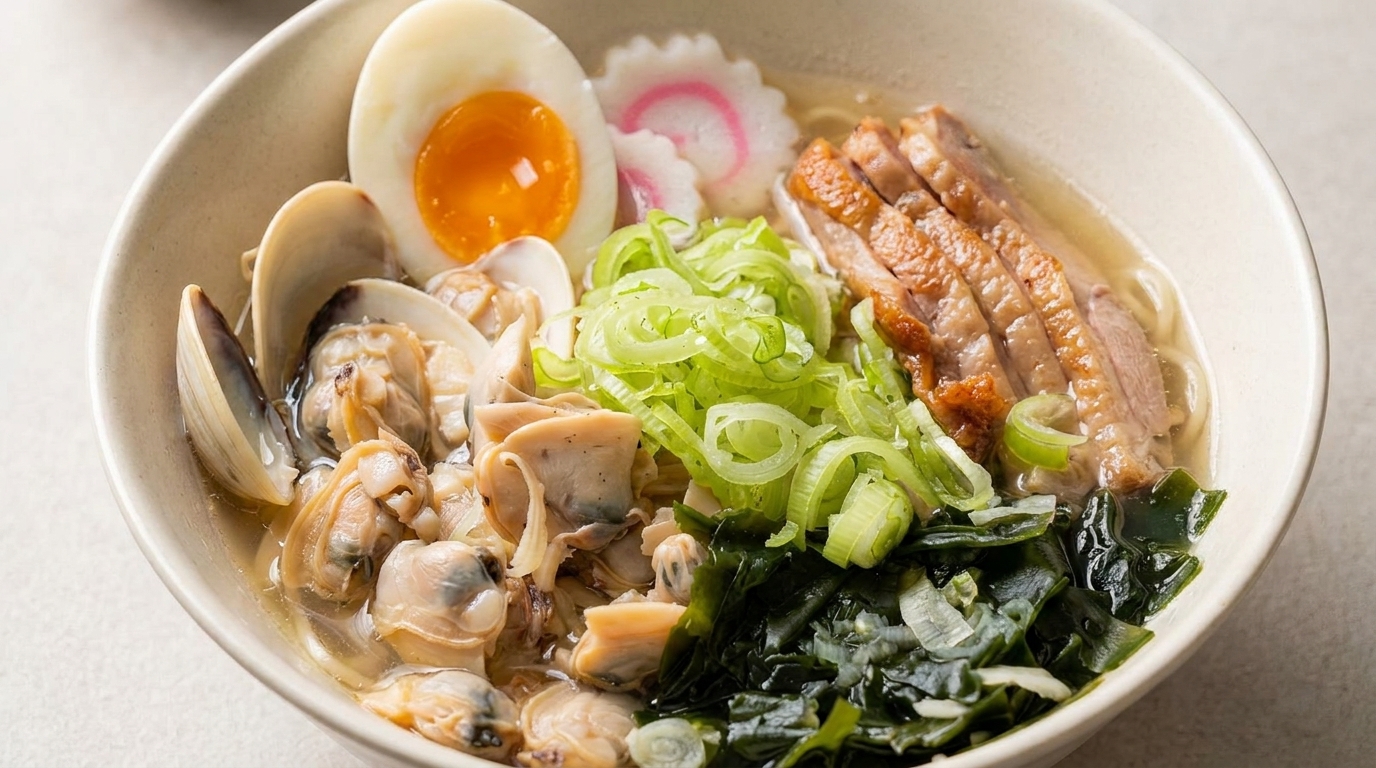 Easy Homemade Clam Shio Ramen with Seared Duck