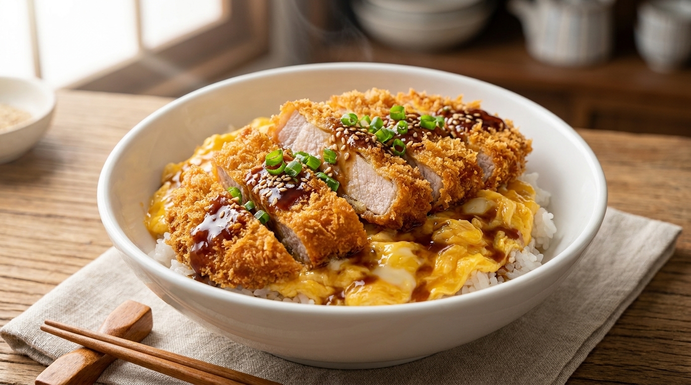 Japanese Baked Pork Katsudon with Silky Scrambled Eggs