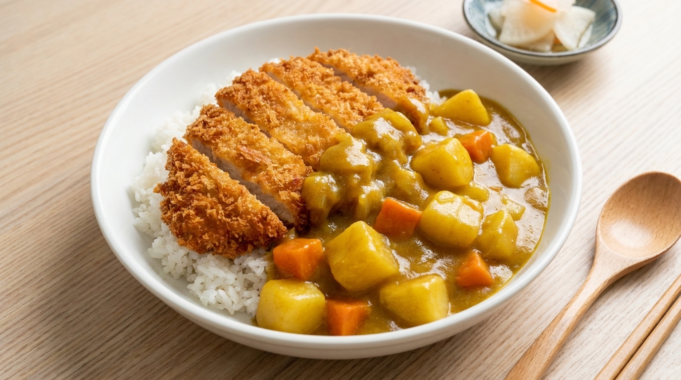 Crispy Japanese-Style Curry Chicken Cutlet Rice (Chicken Katsu Curry)