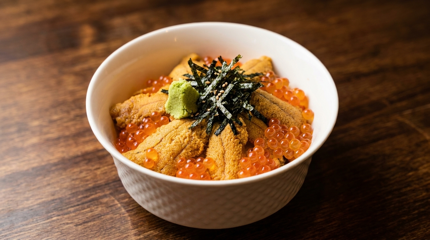 Premium Uni and Ikura Donburi (Sea Urchin & Salmon Roe Sushi Bowl)