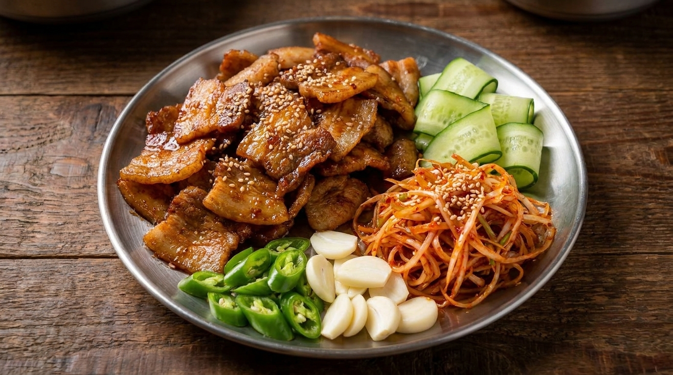 Korean Marinated Grilled Pork Belly (Dwaeji Bulgogi)