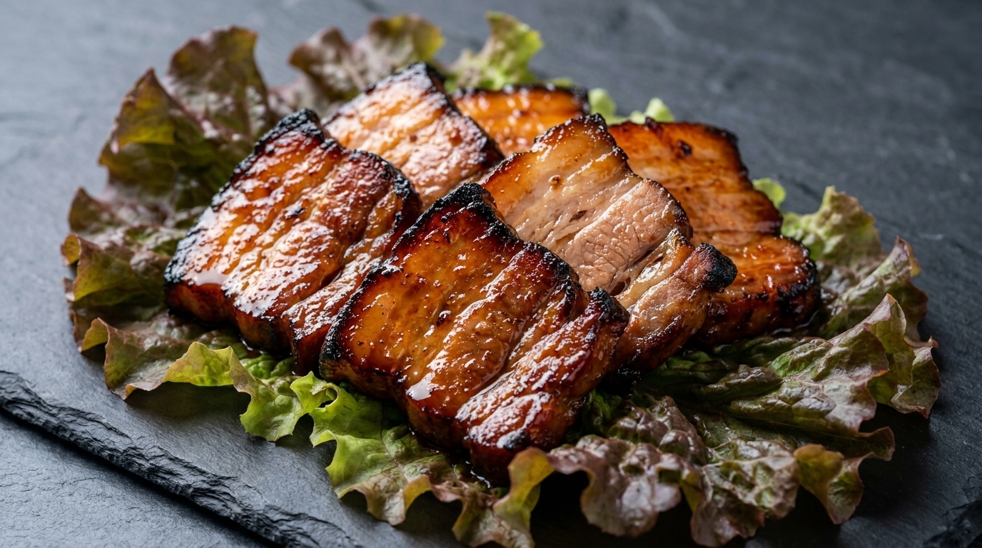 Fruit-Marinated Korean Grilled Pork Belly (Dwaeji-bulgogi)