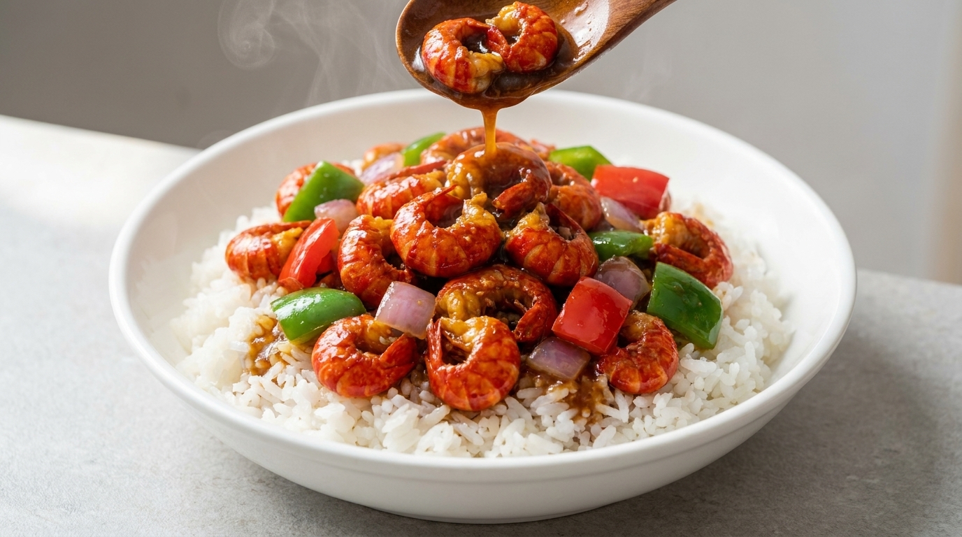 Shenzhen-Style Spicy Crayfish Over Rice (Xiao Long Xia Fan)