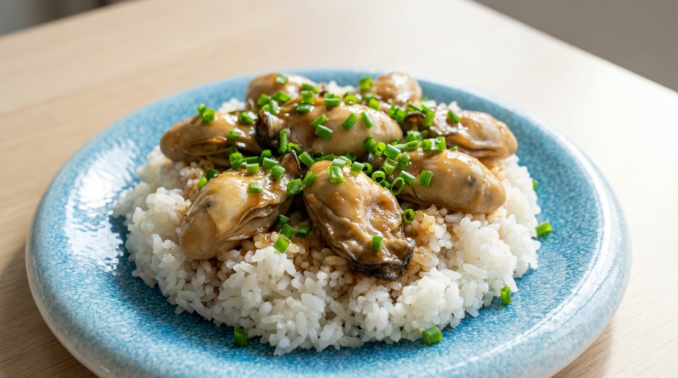 Savory Chinese Oyster Rice Bowl