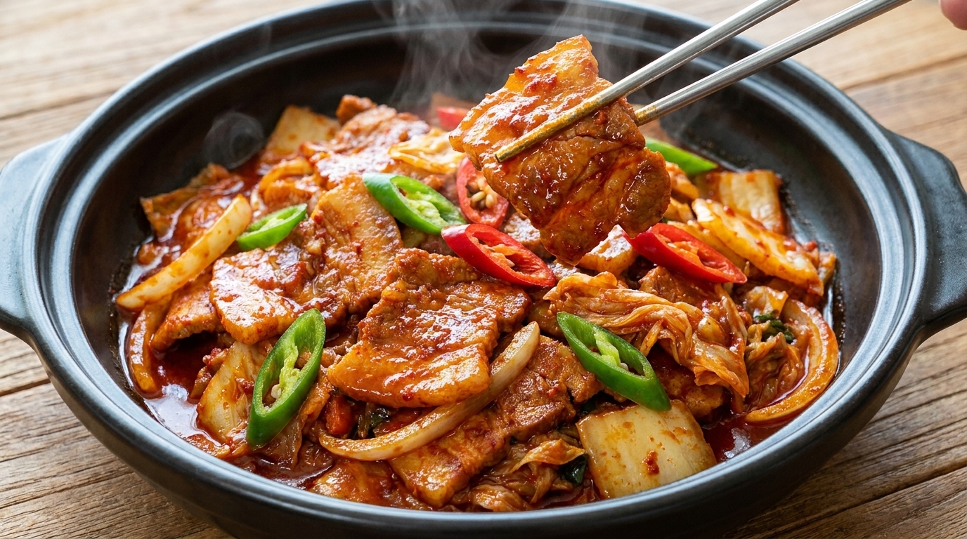 Authentic Seoul-Style Spicy Stir-Fried Pork Belly (Jeyuk Bokkeum)