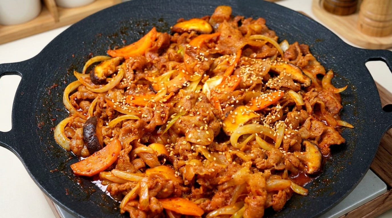 Spicy Korean Stir-Fried Pork Belly (Jeyuk Bokkeum)