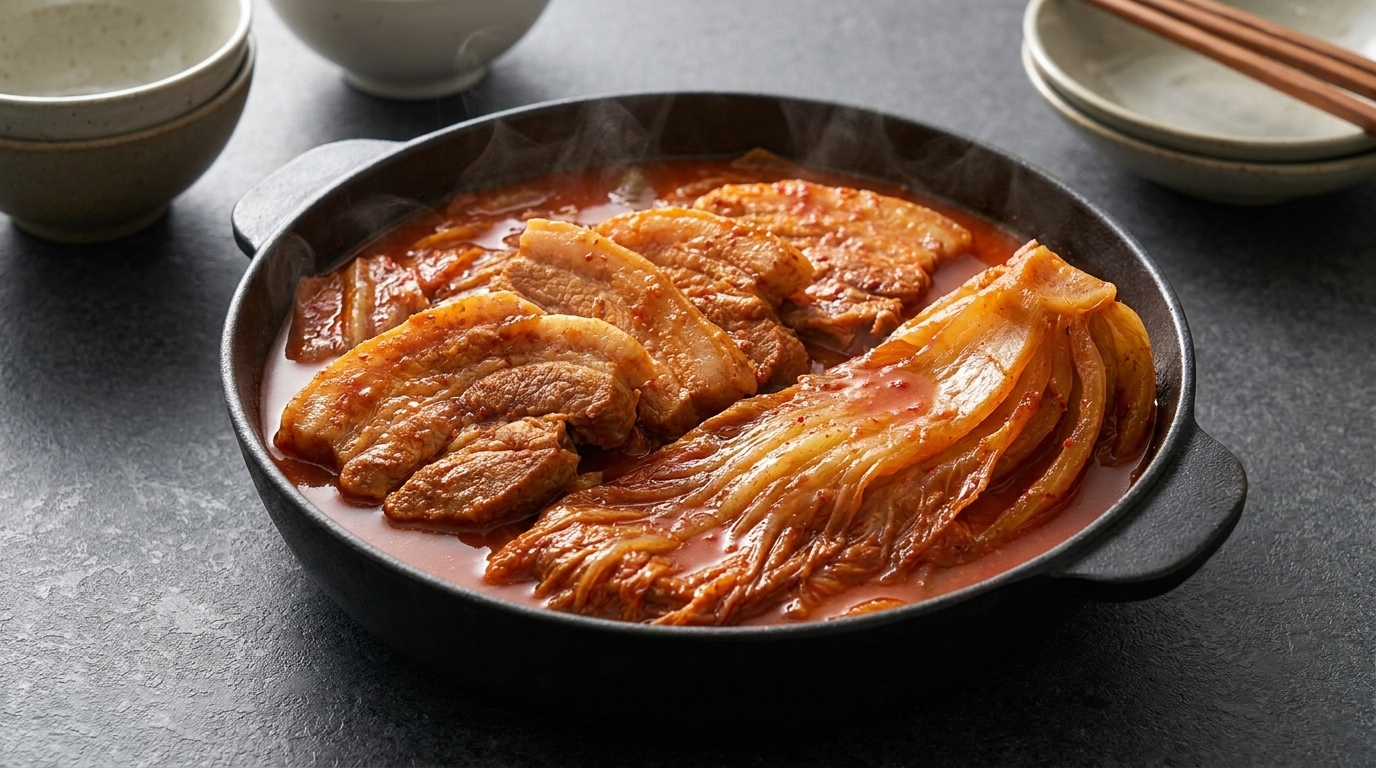 Pork Belly Aged Kimchi Jjim (Braised Kimchi with Whole Pork)