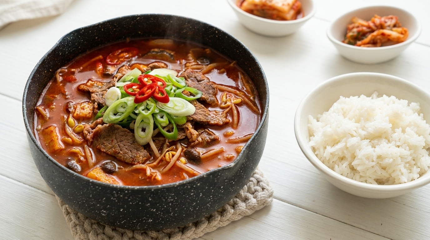 Spicy Korean Beef and Tofu Soup (Yukgaejang Style)