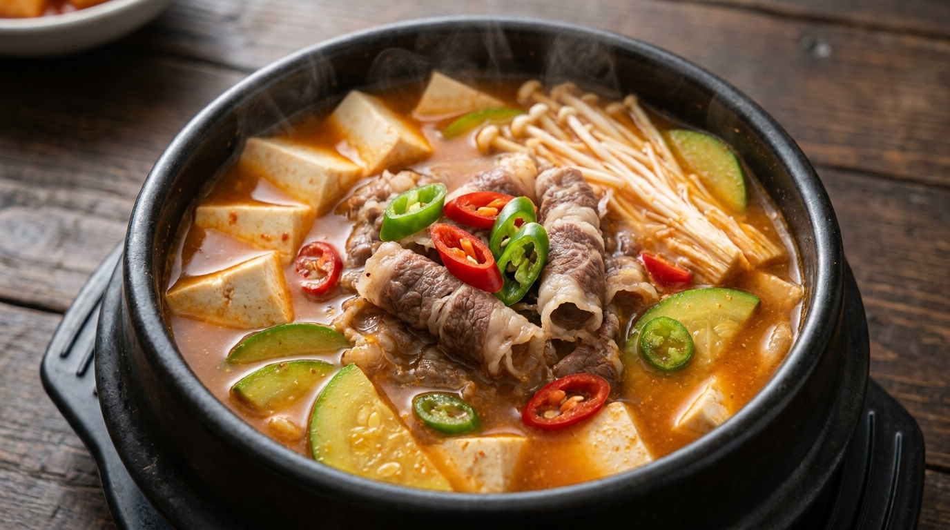 Low-Calorie Beef Doenjang-Jjigae (Korean Soybean Paste Soup)