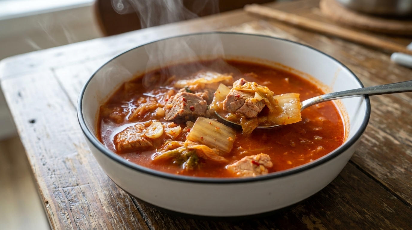 Korean Tuna Kimchi Stew with Savory Handmade Rice Balls (Chamchi Kimchi Jjigae)