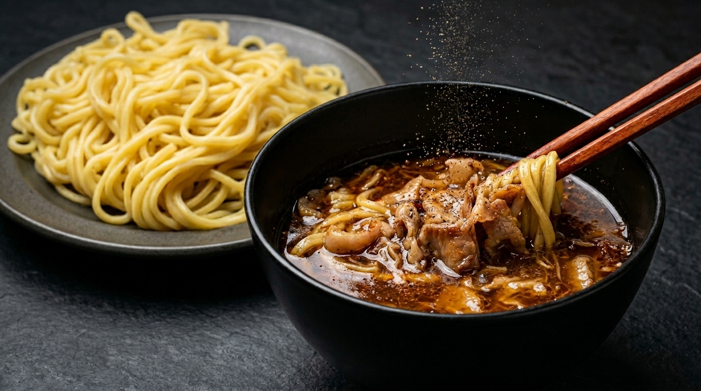 Japanese Seafood & Pork Bone Dipping Noodles (Tsukemen)
