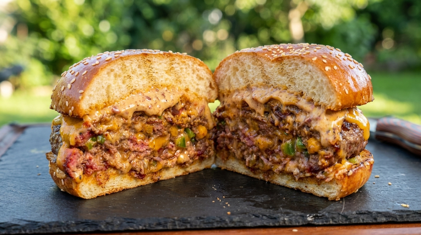 Mexican Smoked Bacon & Spicy Beef Burger