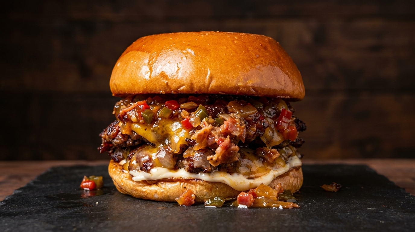 Double Smoked Smashburgers with Bacon-Pepper Jam