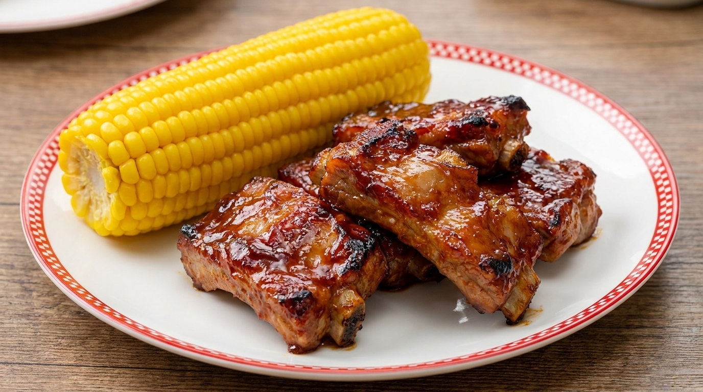 Universal Studios Style Baked Pork Ribs with Corn
