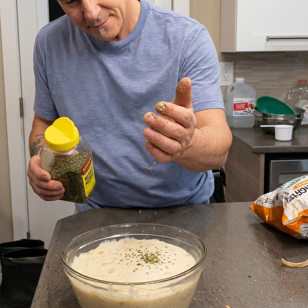 Milk being whisked into a roux in a saucepan to create a smooth, thick white sauce.