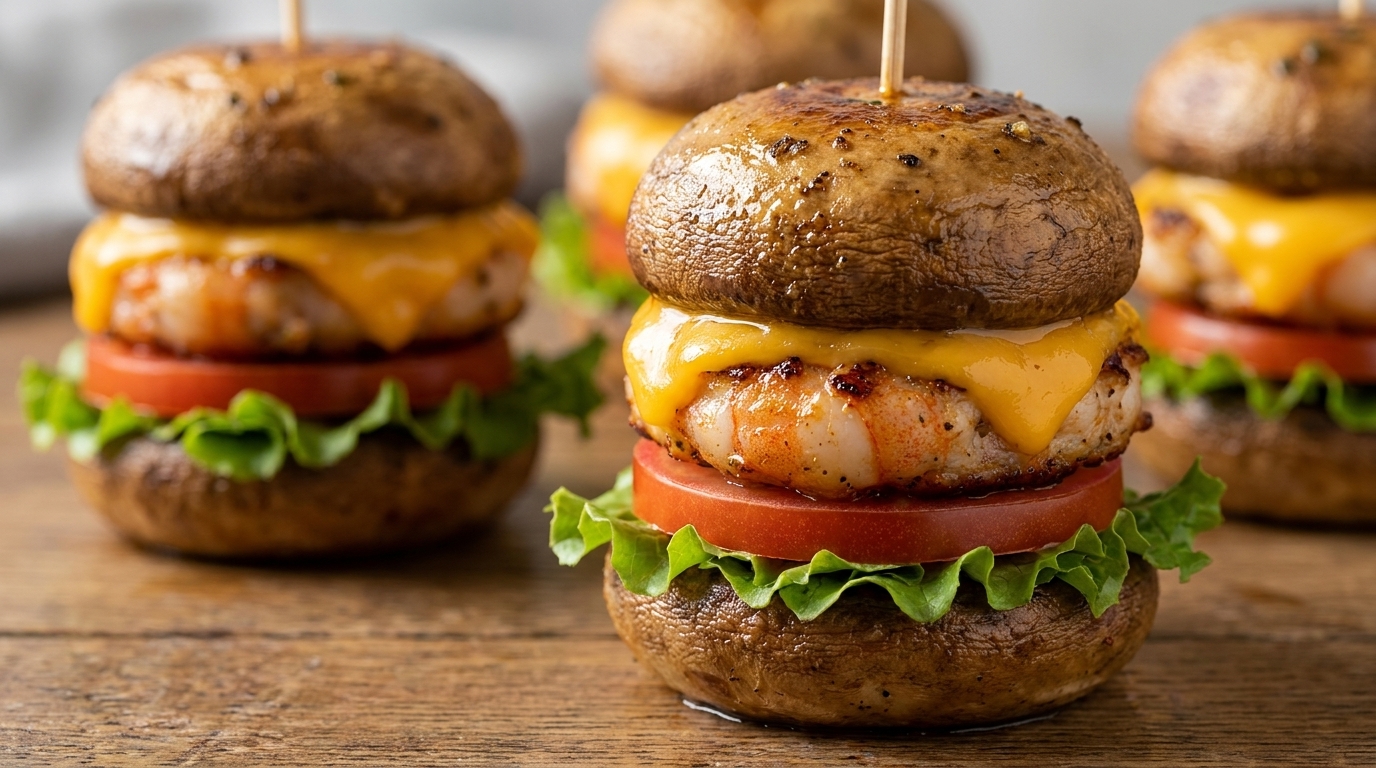 Mini Mushroom and Shrimp Sliders
