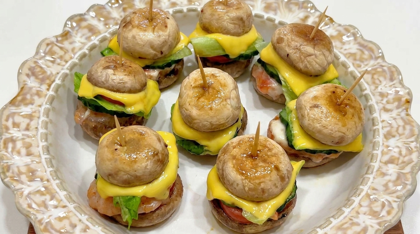 Mushroom Shrimp Paste Sliders