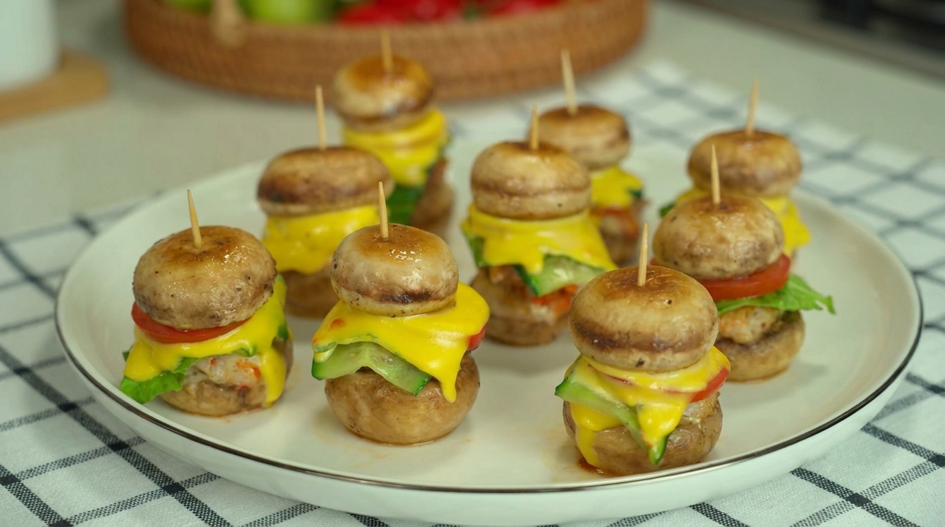 Juicy Mushroom Mini Burgers