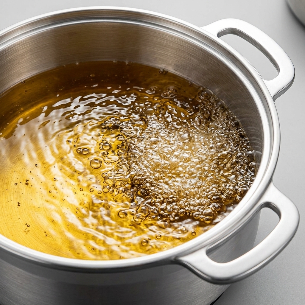 Chicken pieces being pressed into the flour mixture, ensuring full coverage.