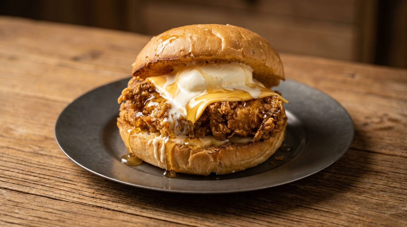 Ice Cream Fried Chicken Burger