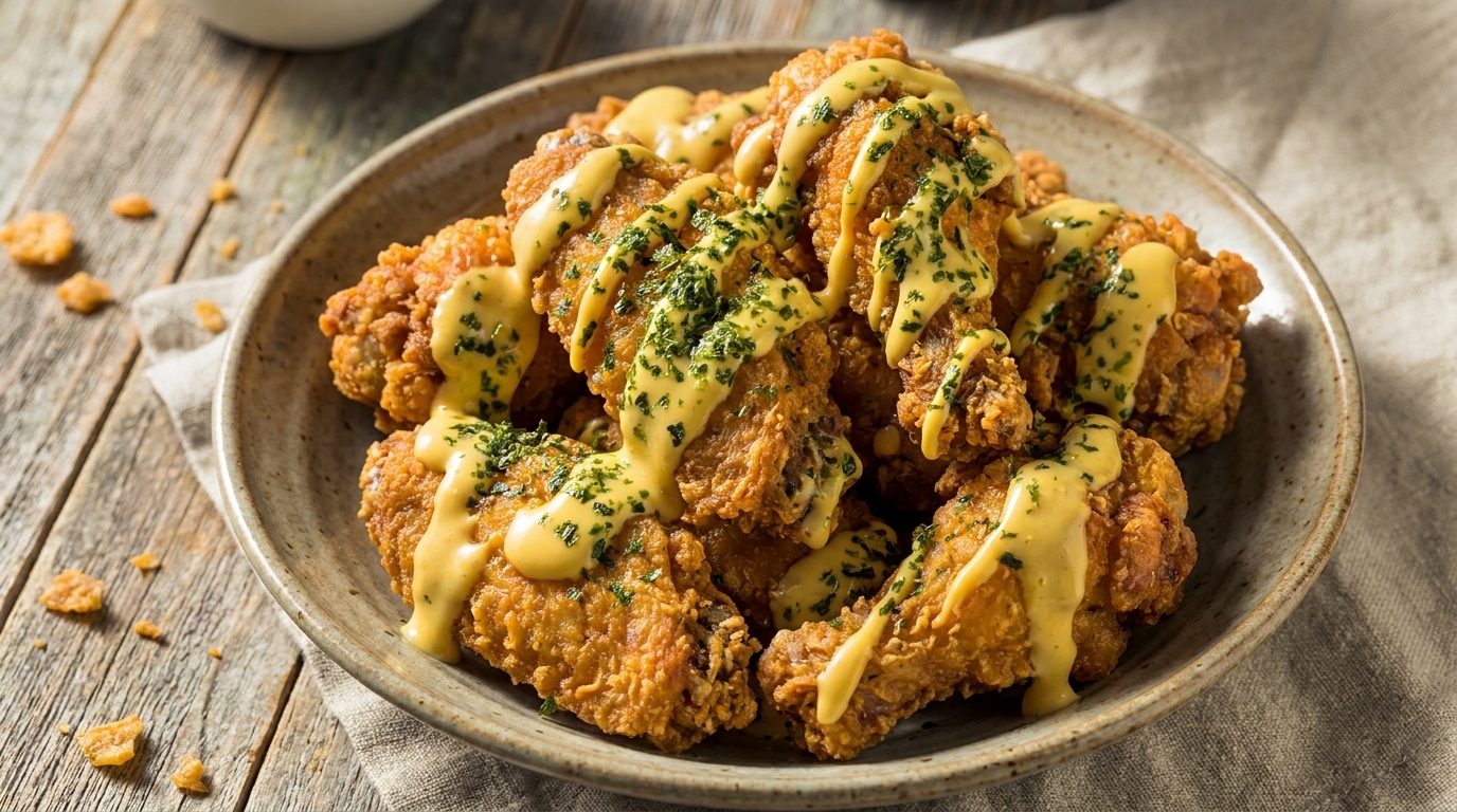 Honey Cheese Mustard Fried Chicken