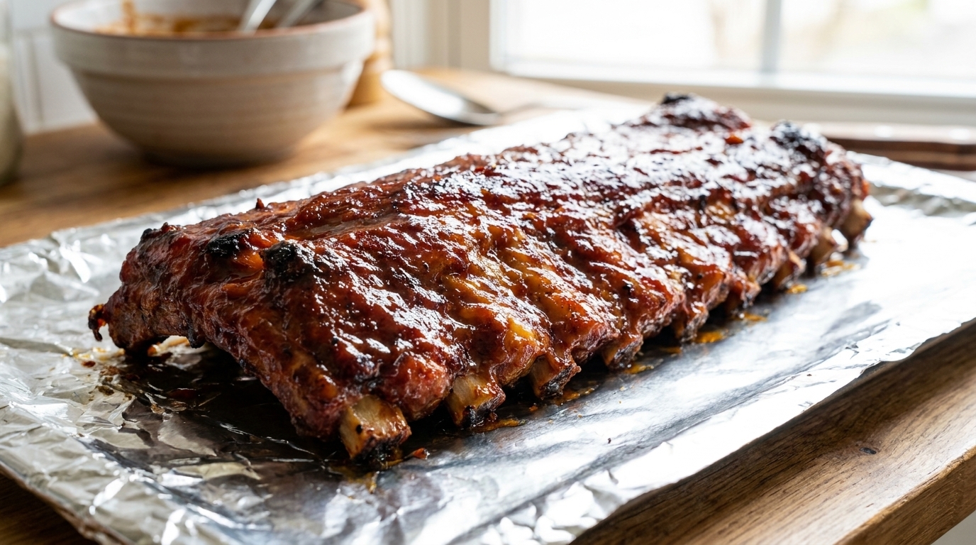 Honey Apple Glazed Baked Pork Ribs