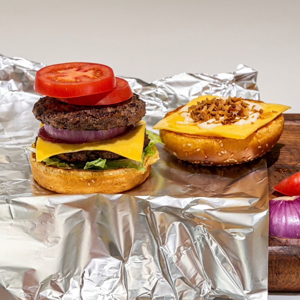 A bottom toasted sesame seed bun with a slice of yellow cheese and a cooked beef patty on top.