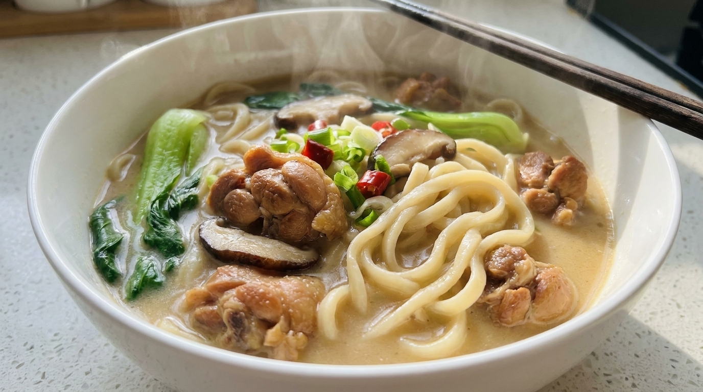 Savory Chicken Leg Noodle Soup