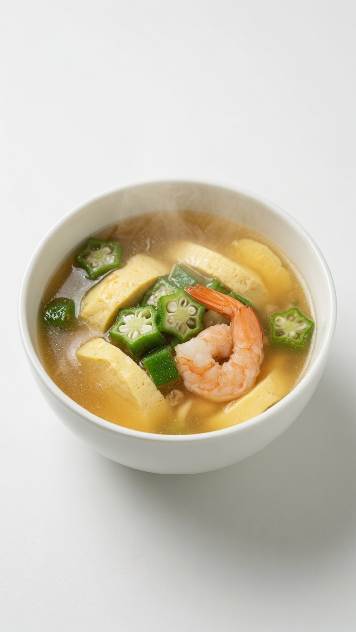 Golden Shrimp, Tofu, and Okra Soup