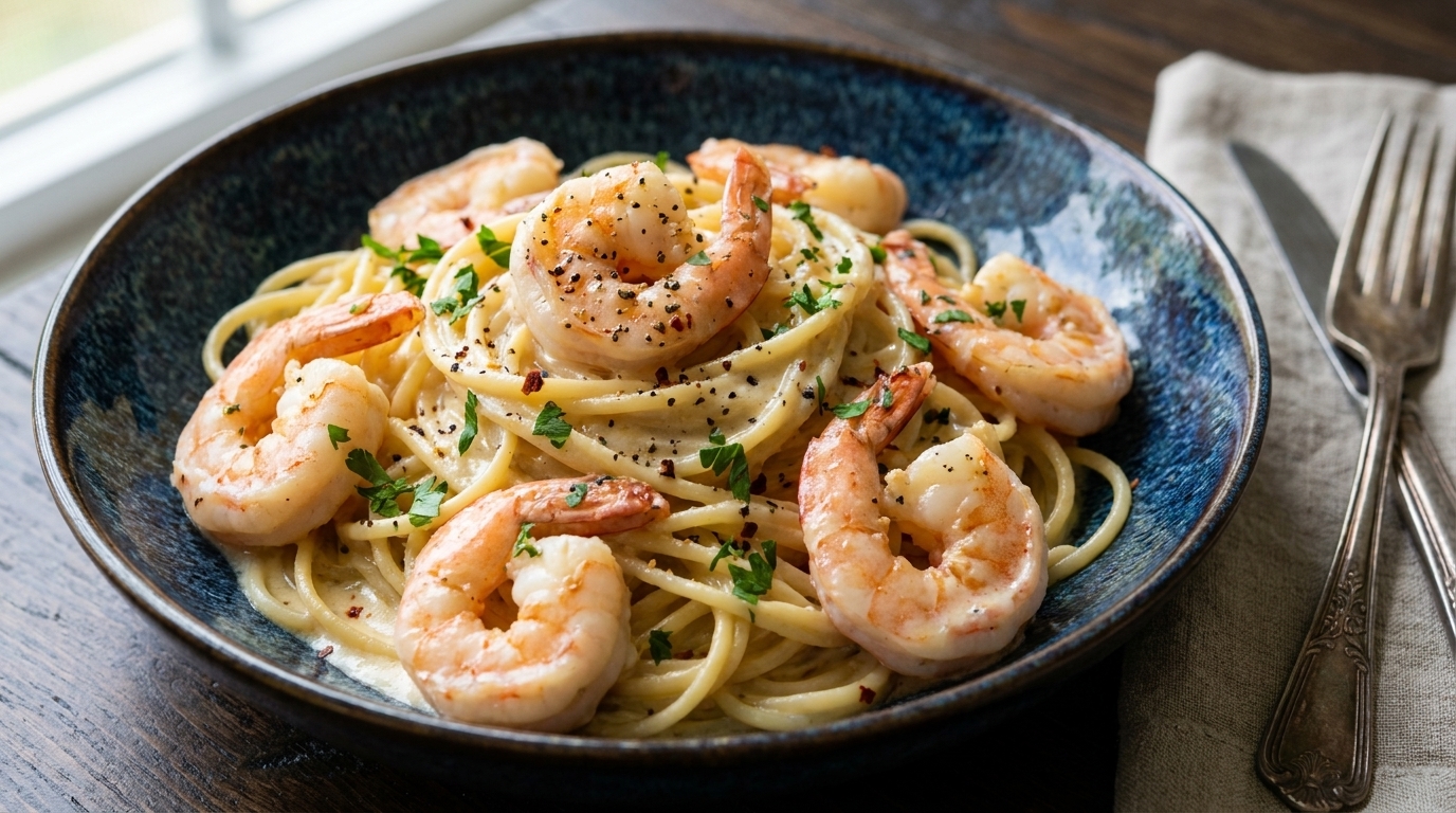 Creamy Garlic Shrimp Pasta