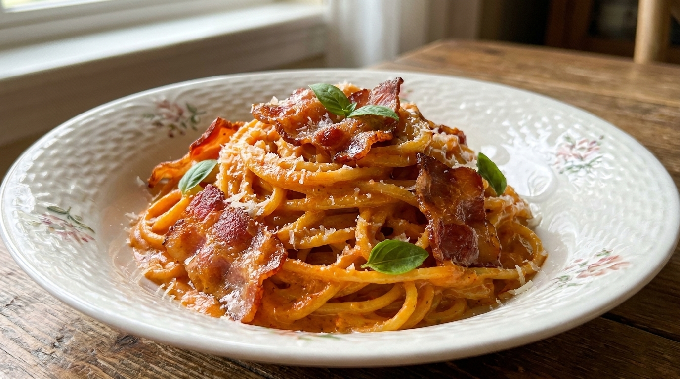 Seoul-Style Spicy Creamy Bacon Pasta