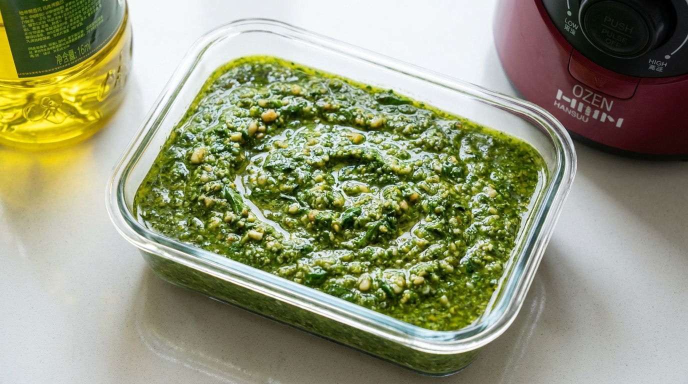 Fresh Homemade Basil Pesto Sauce